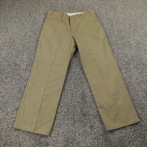 VTG Sears Roebucks Pants Mens 34X28 Beige Brown Khaki Chino Trouser Perma Prest